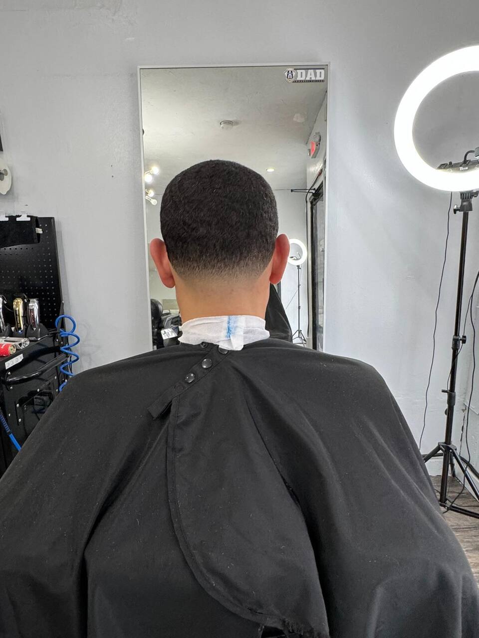 Buzz cut — back view