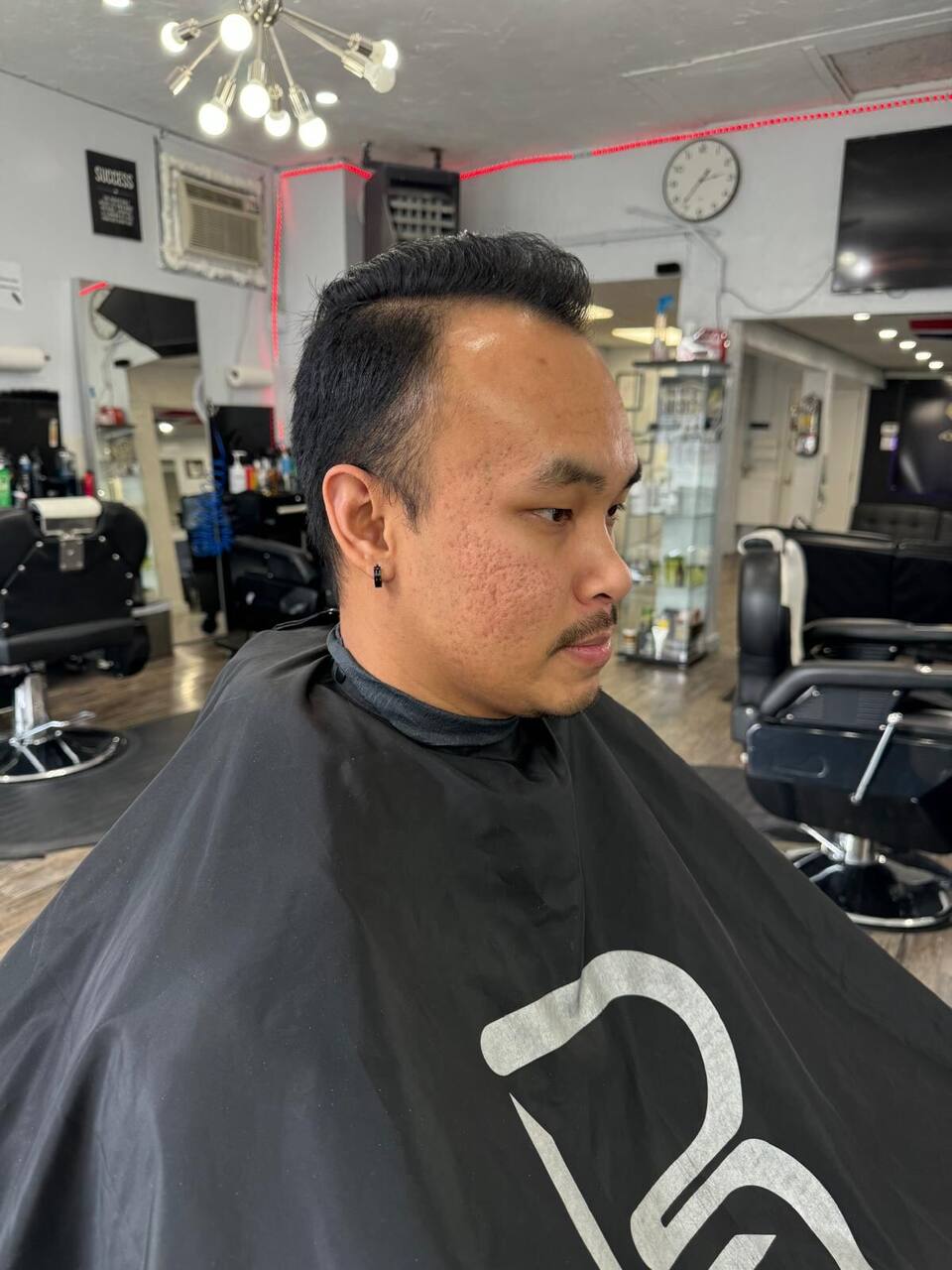 Quiff with tapered sides