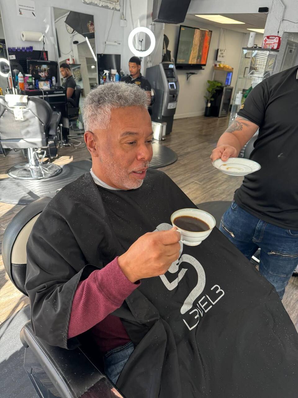 Espresso served in the chair